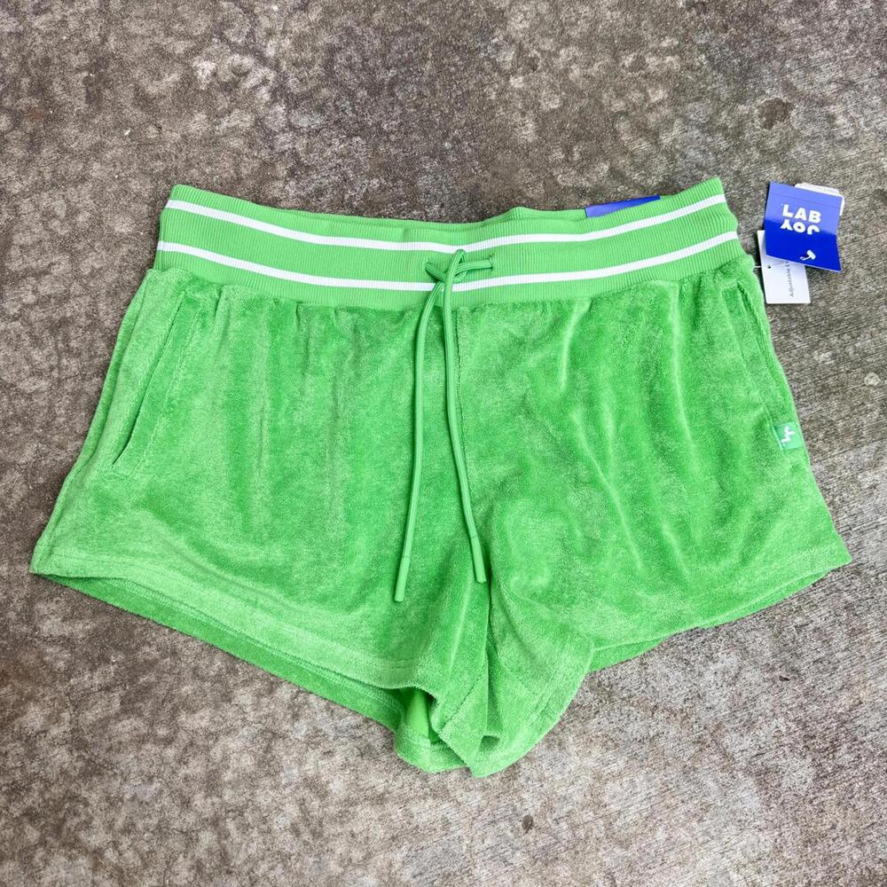 NWTs Joy Lab Green Terry Cloth Lounge Shorts w/ Striped Waistband (XL)